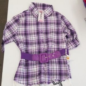 Girls Medium plaid top